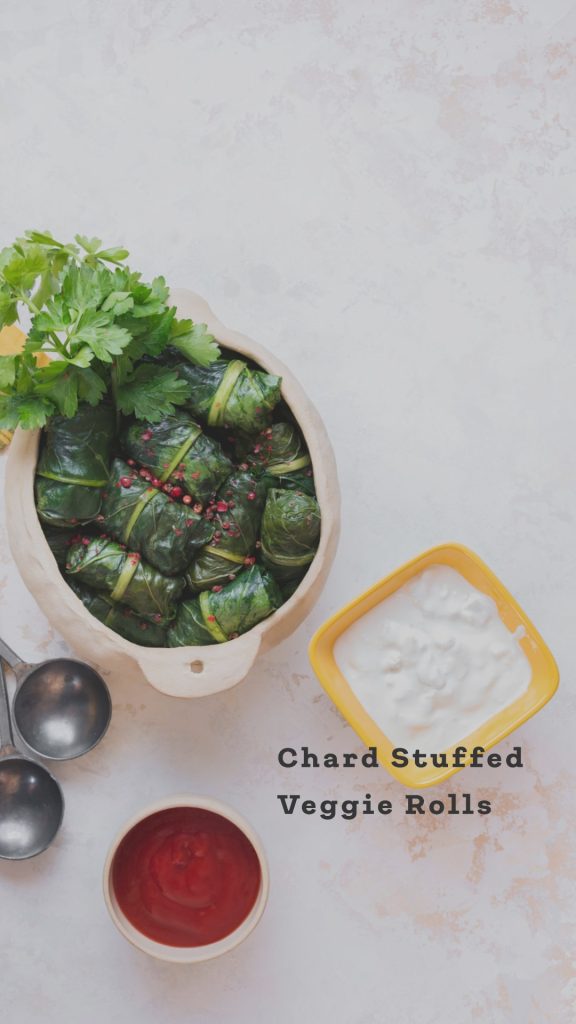 Chard Stuffed Veggie Rolls